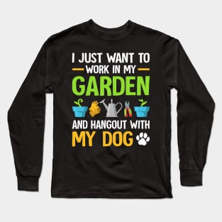 Gardening & Dog Funny Plant Lover Men Women Garden Gardener Long Sleeve T-Shirt